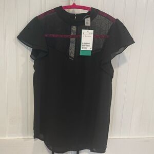 H&M black short sleeve top size 2